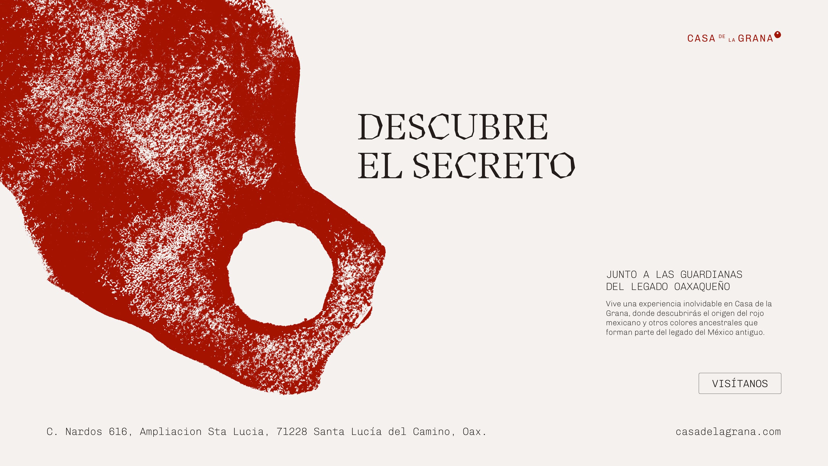 Pieza publicitaria con blob de grana