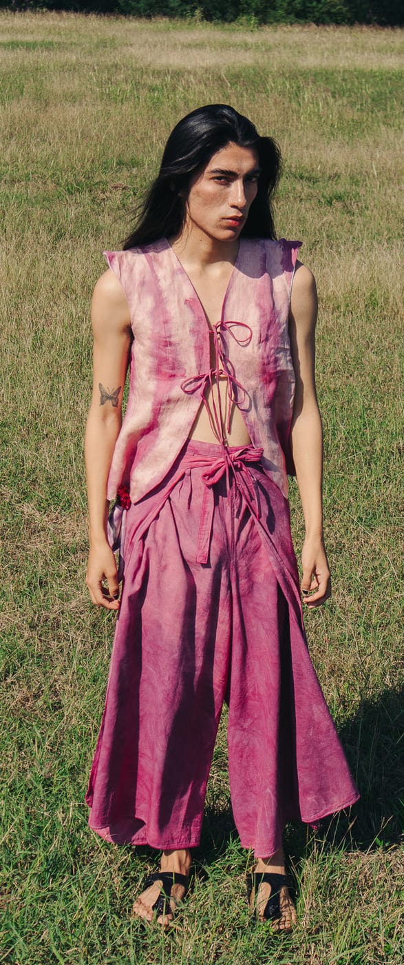 Vestido Degradado Selecto — seda teñida al 100%, mordentado modificado